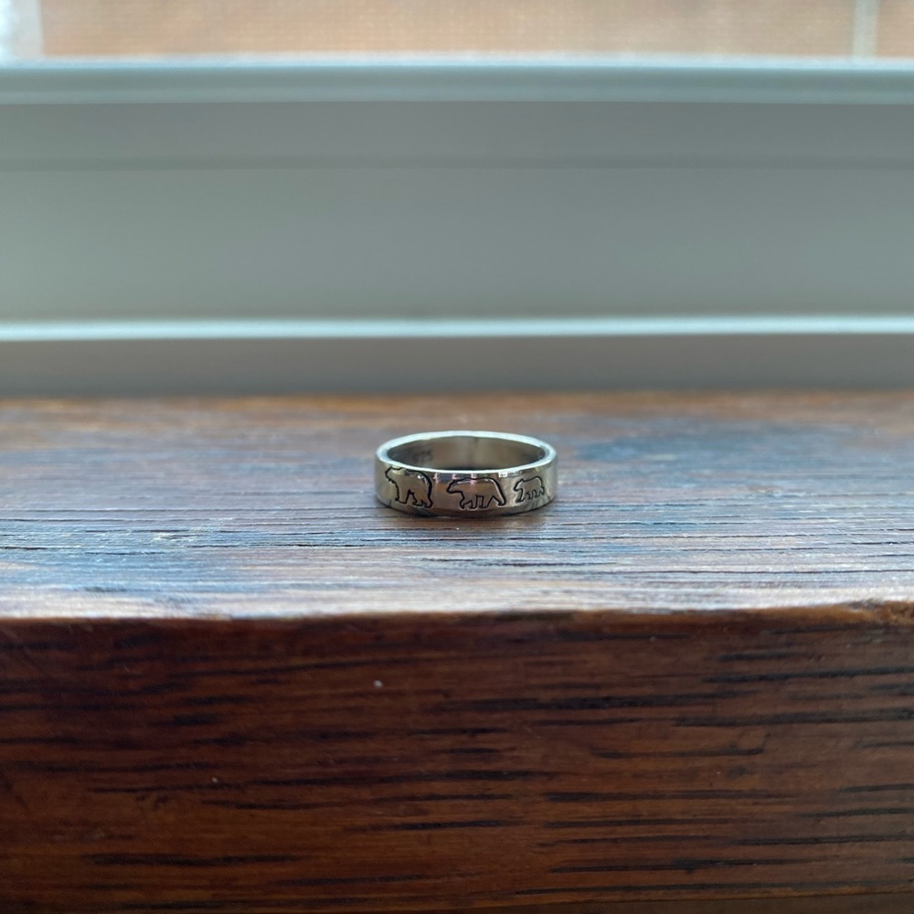 Sterling Silver Bear Family Ring (Size 6)